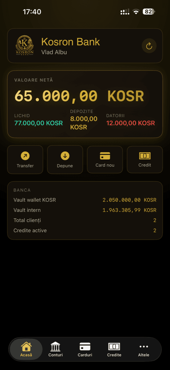 Kosron Bank screenshot